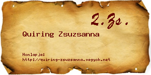 Quiring Zsuzsanna névjegykártya